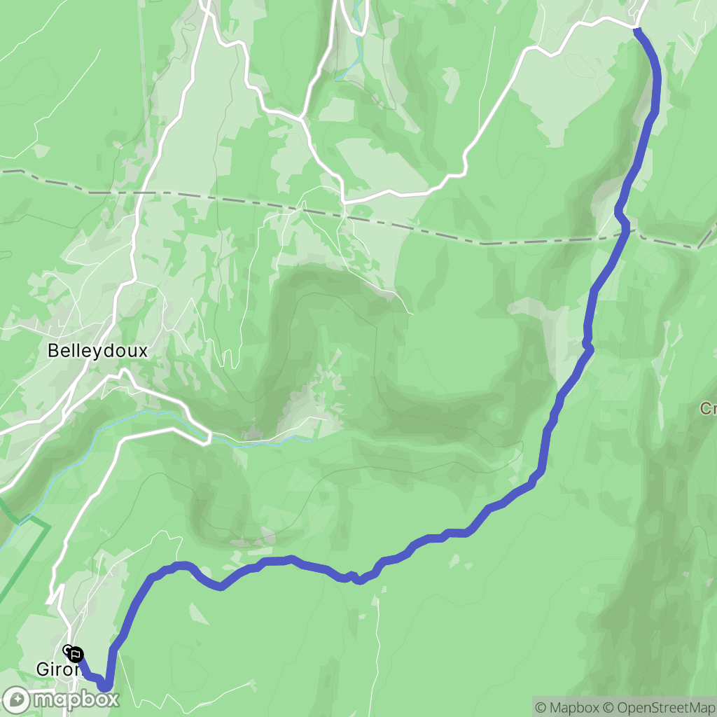 Giron : carte du parcours de randonnée - France
