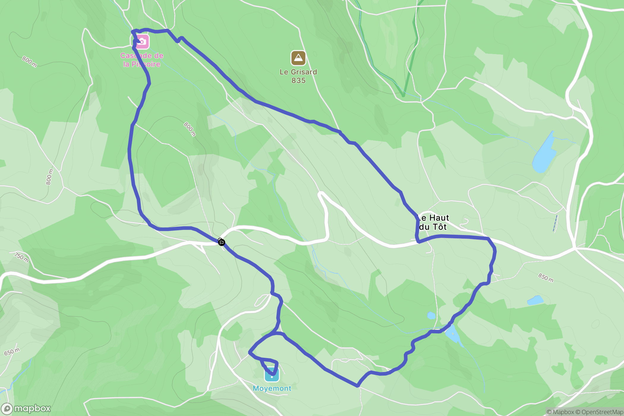 Vagney : carte du parcours de randonnée - France