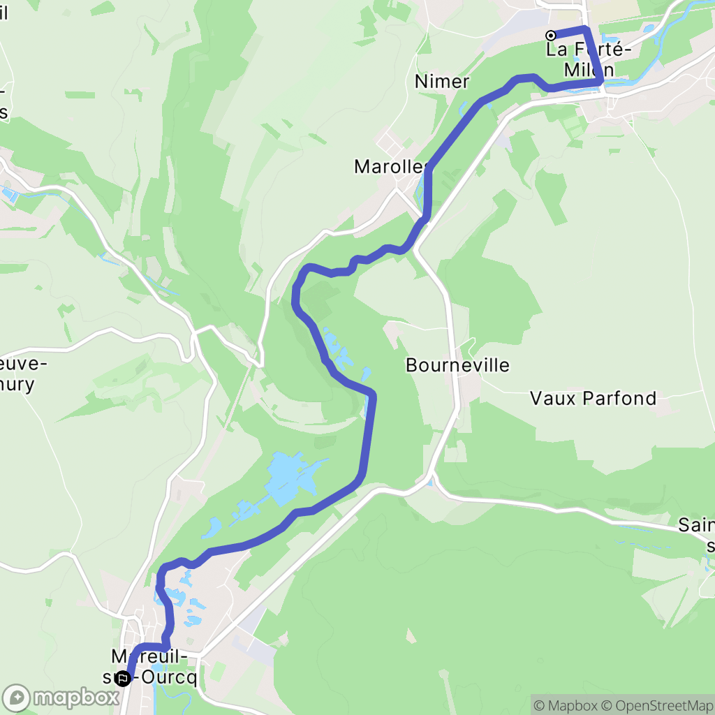 La Ferté-Milon : carte du parcours de randonnée - France