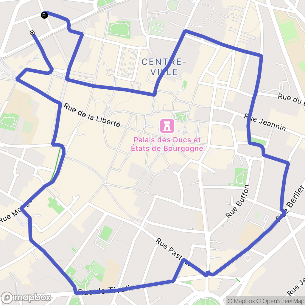 Dijon : carte du parcours de randonnée - France