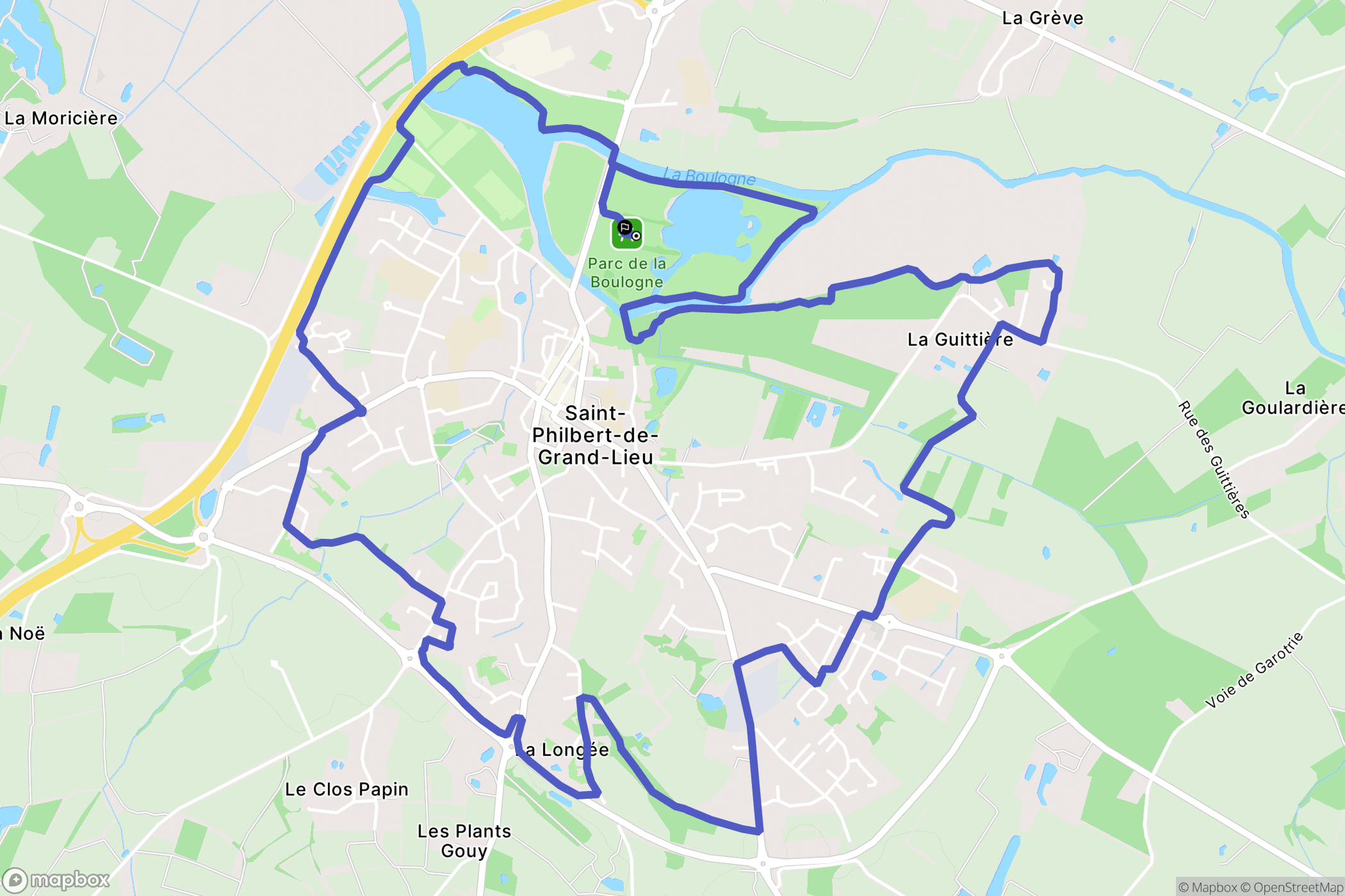 Saint-Philbert-de-Grand-Lieu : carte du parcours de randonnée - France