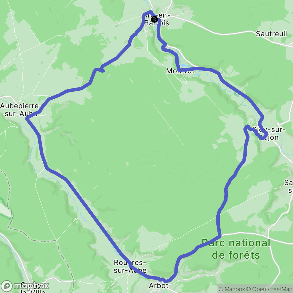 Arc-en-Barrois : carte du parcours de randonnée - France