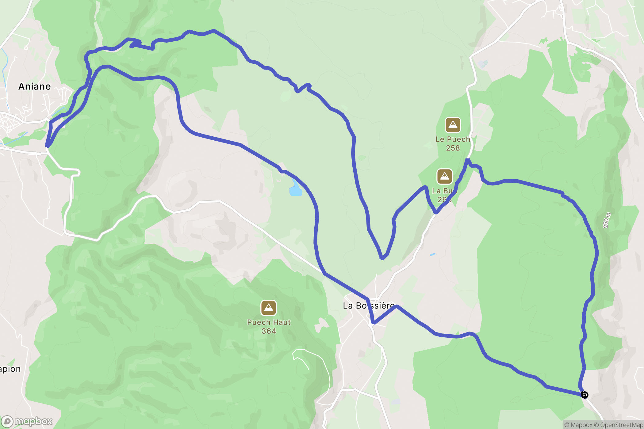 Montarnaud : carte du parcours de randonnée - France