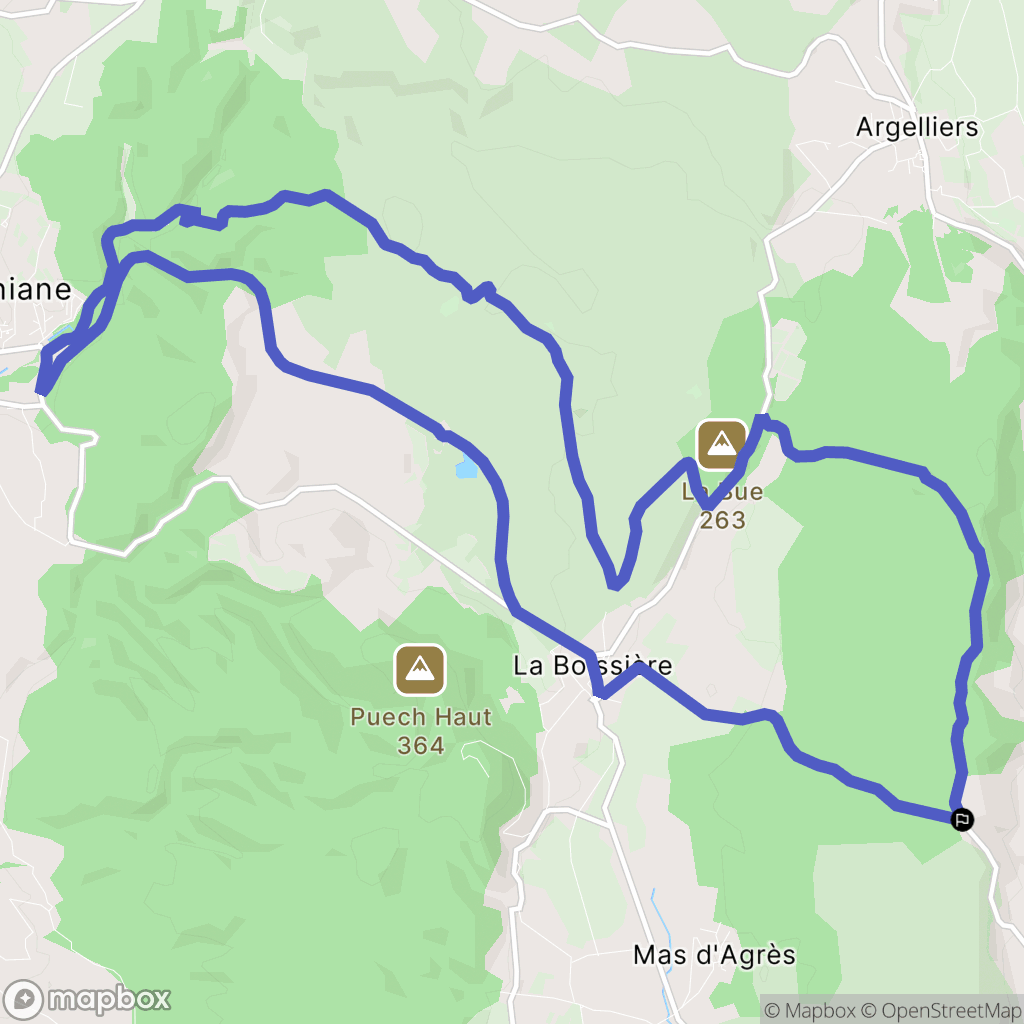 Montarnaud : carte du parcours de randonnée - France