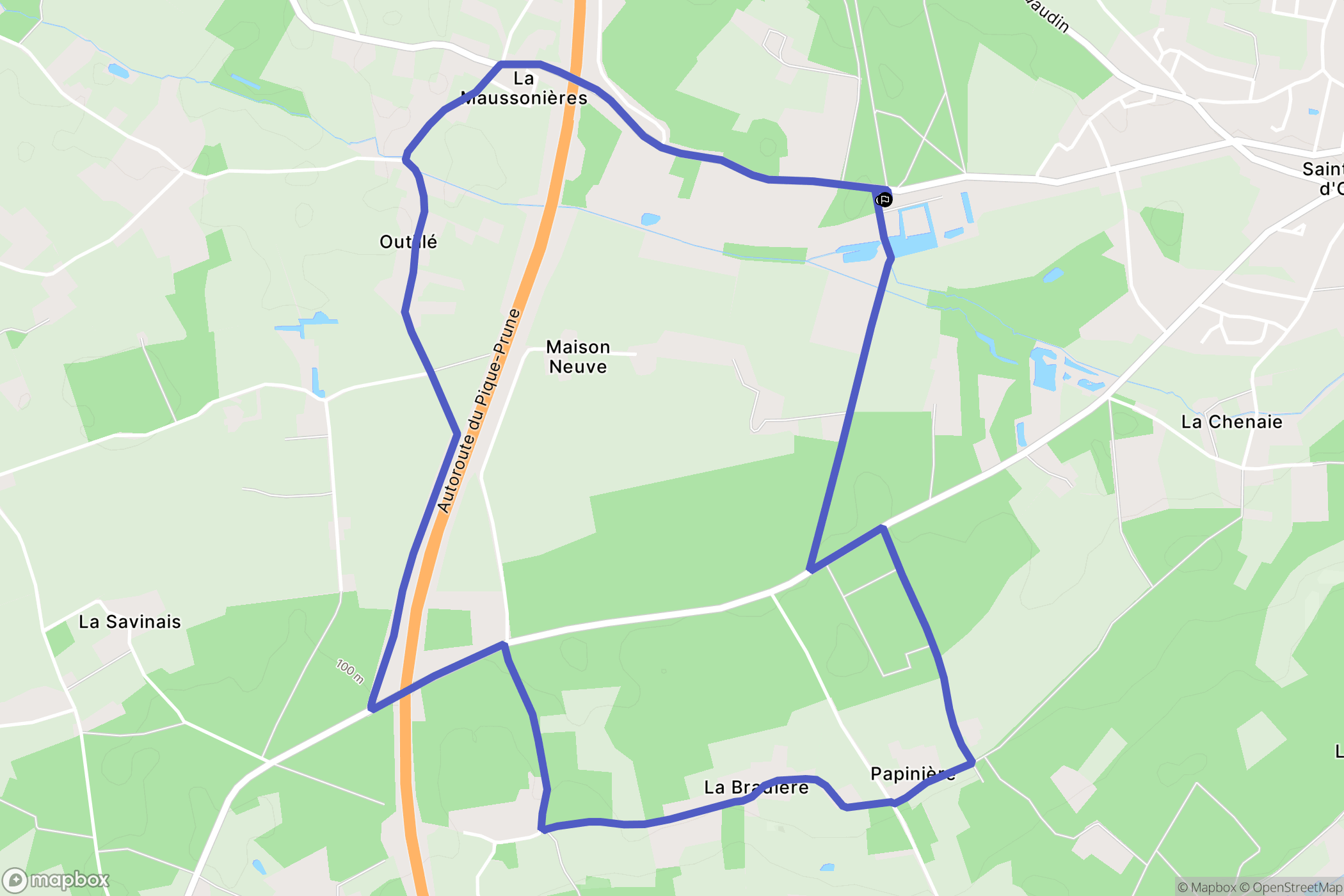Saint-Mars-d'Outillé : carte du parcours de randonnée - France