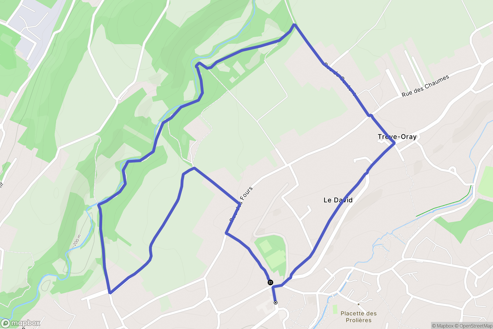 Fontaines-Saint-Martin : carte du parcours de randonnée - France