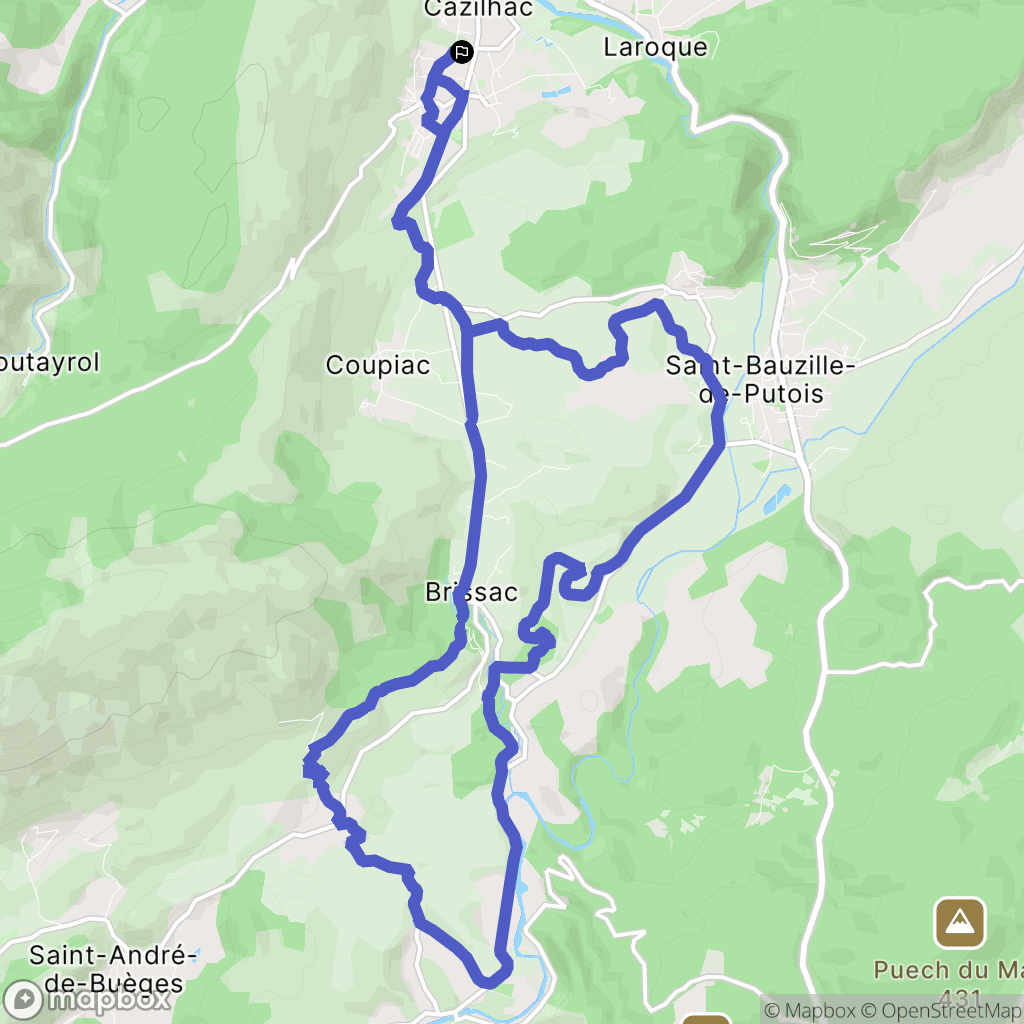 Cazilhac : carte du parcours de randonnée - France