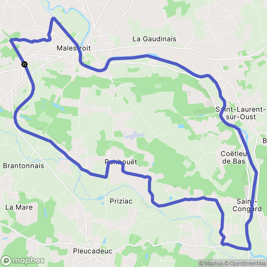 Malestroit : carte du parcours de randonnée - France