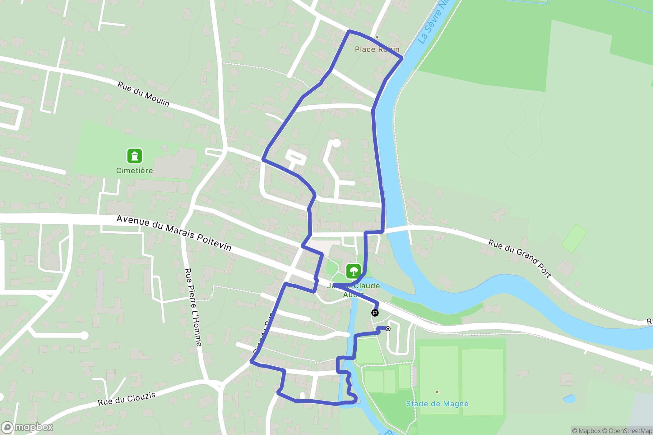 Magné : carte du parcours de randonnée - France