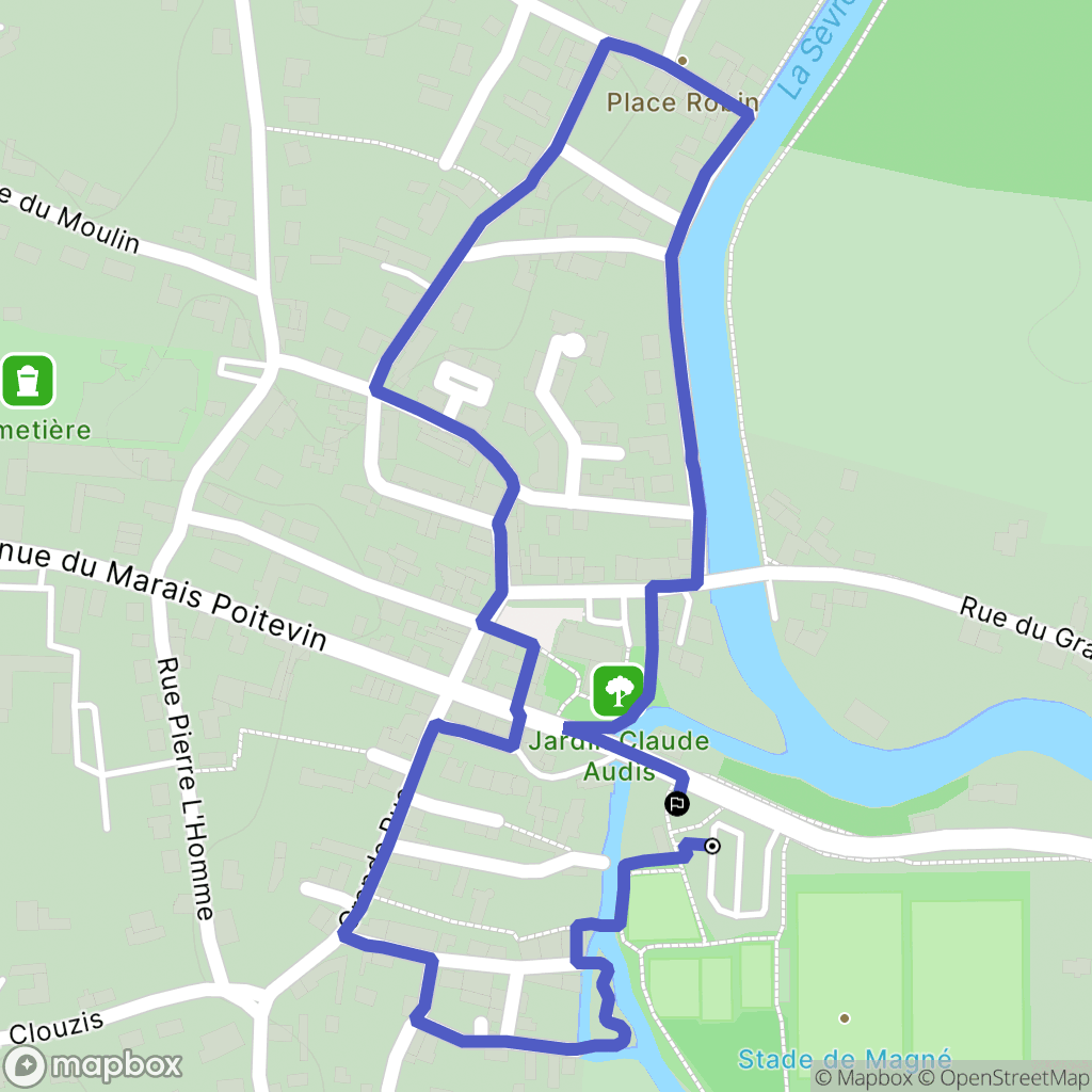 Magné : carte du parcours de randonnée - France