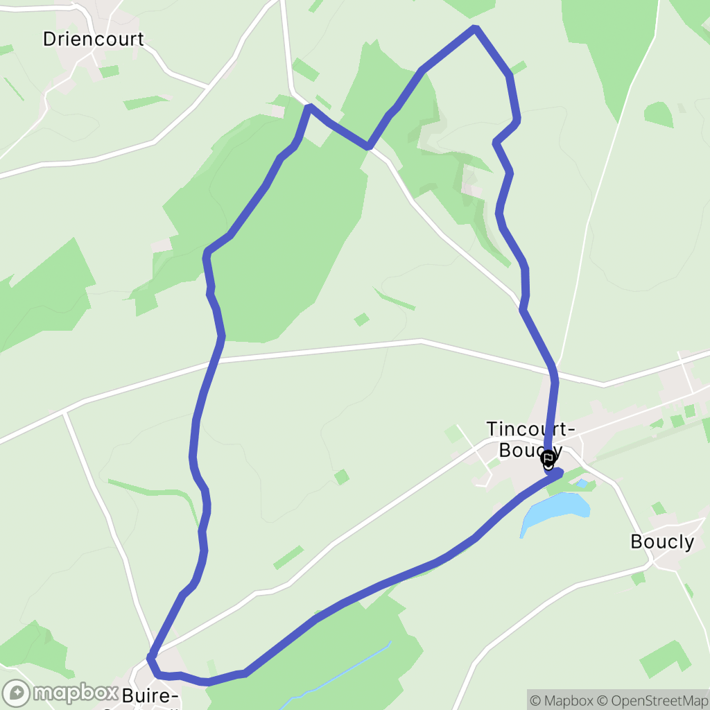 Tincourt-Boucly : carte du parcours de randonnée - France