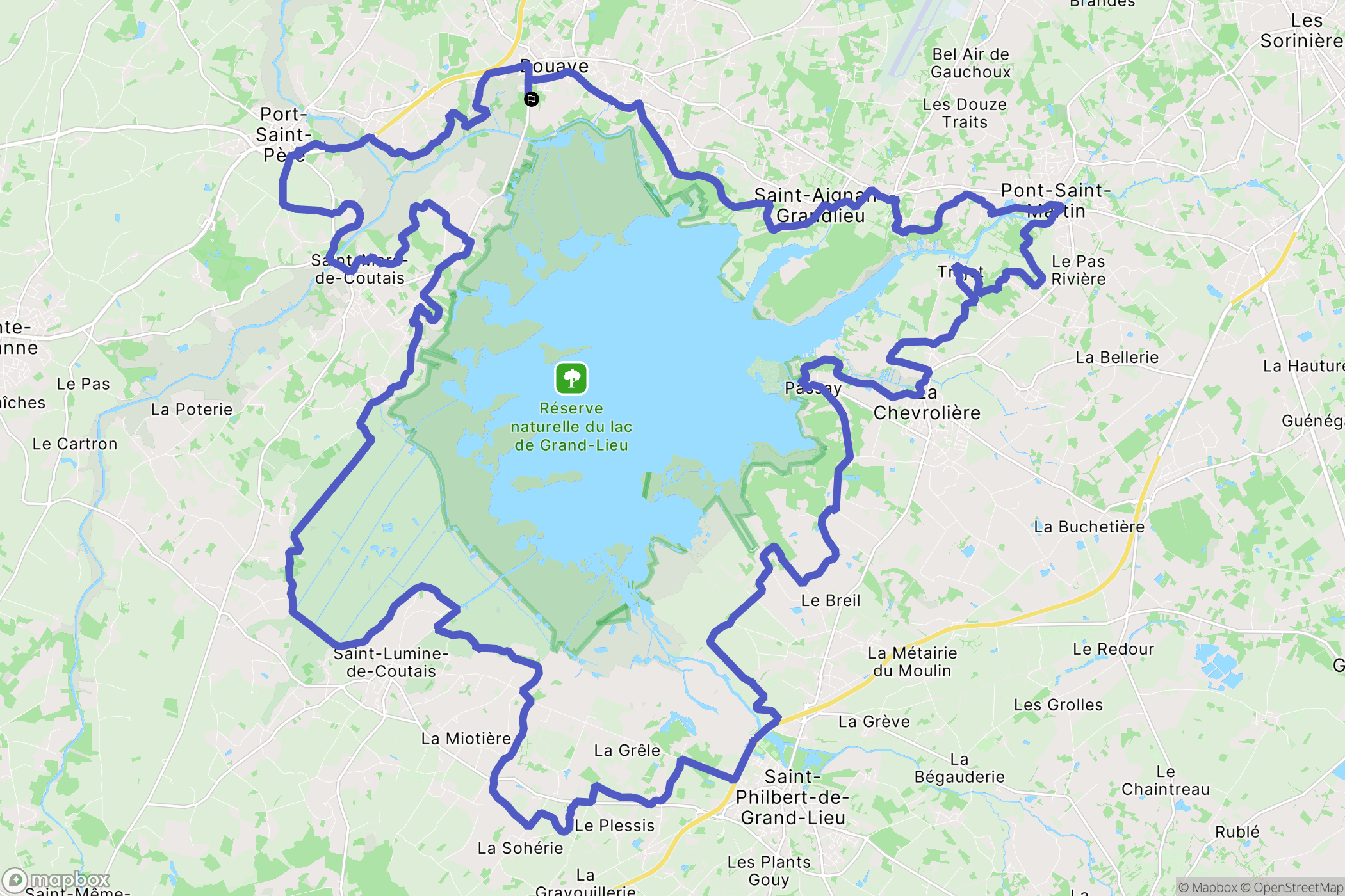 Bouaye : carte du parcours de randonnée - France