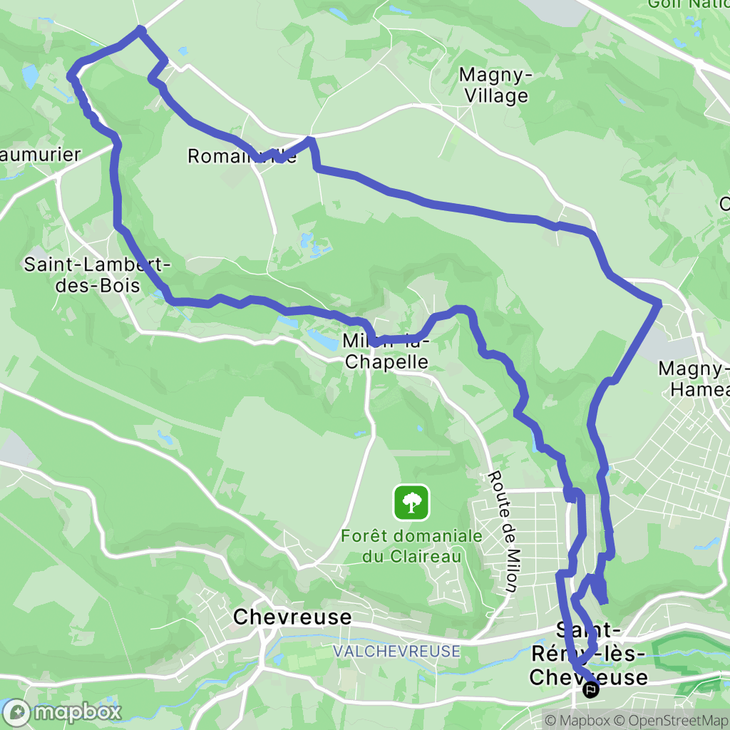 Saint-Remy-lès-Chevreuse : carte du parcours de randonnée - France