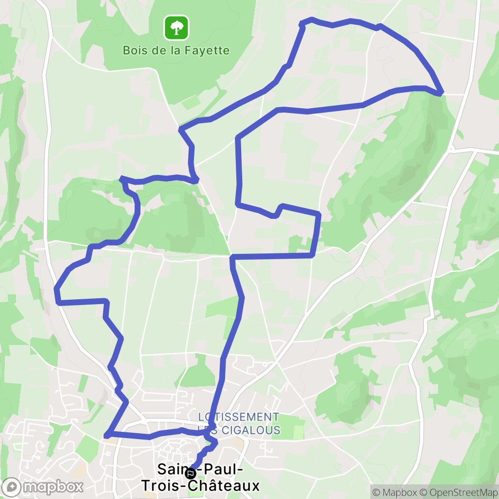 Saint Paul Trois Châteaux : carte du parcours de randonnée - France