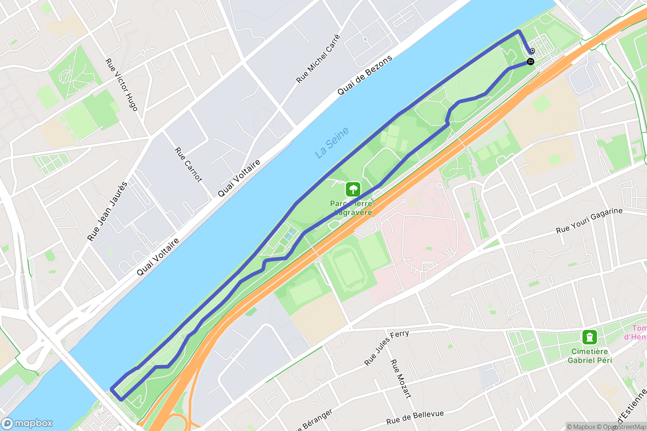Colombes : carte du parcours de randonnée - France