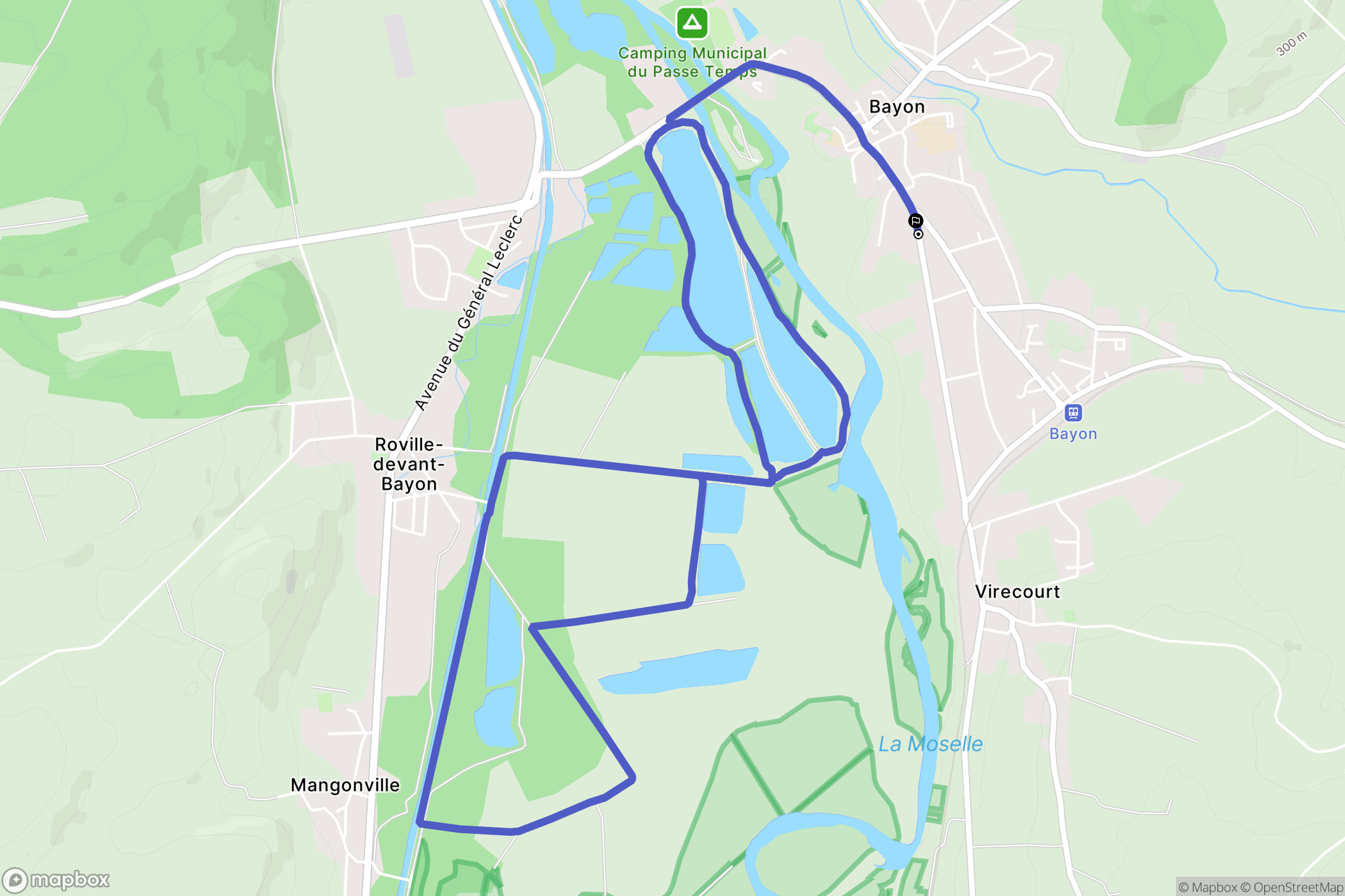 Bayon : carte du parcours de randonnée - France