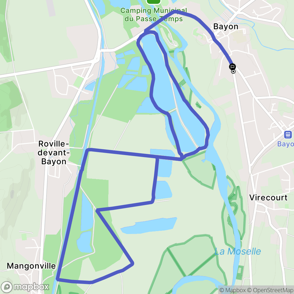 Bayon : carte du parcours de randonnée - France