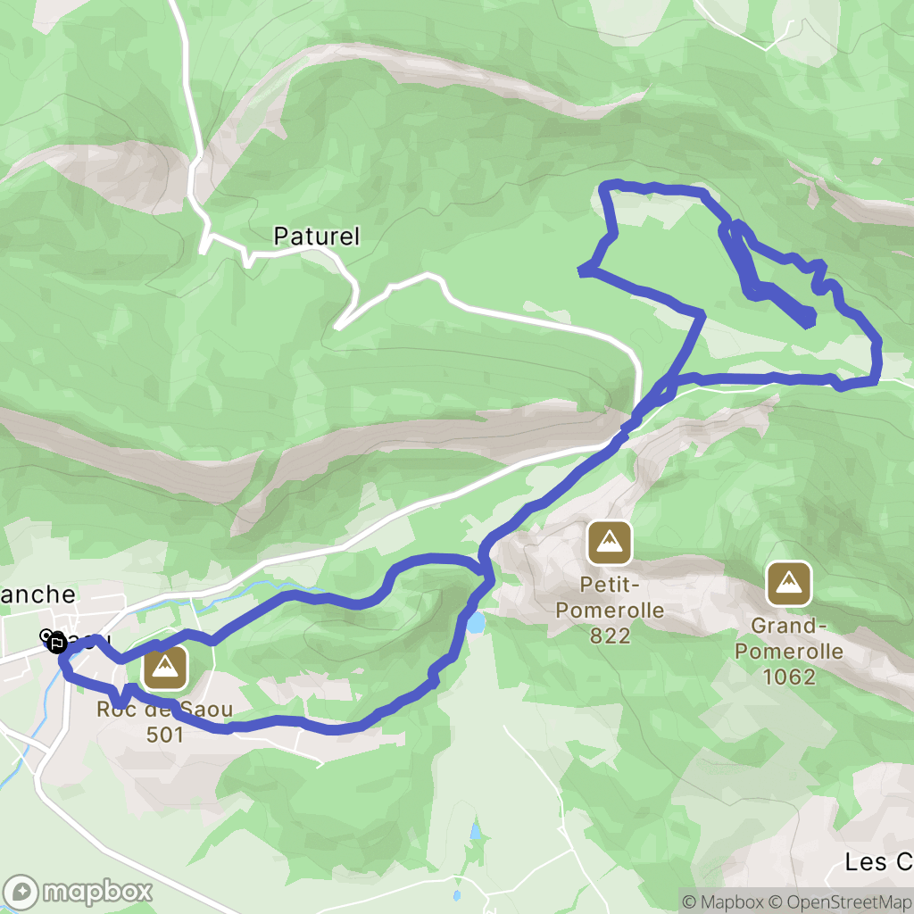 Saou : carte du parcours de randonnée - France