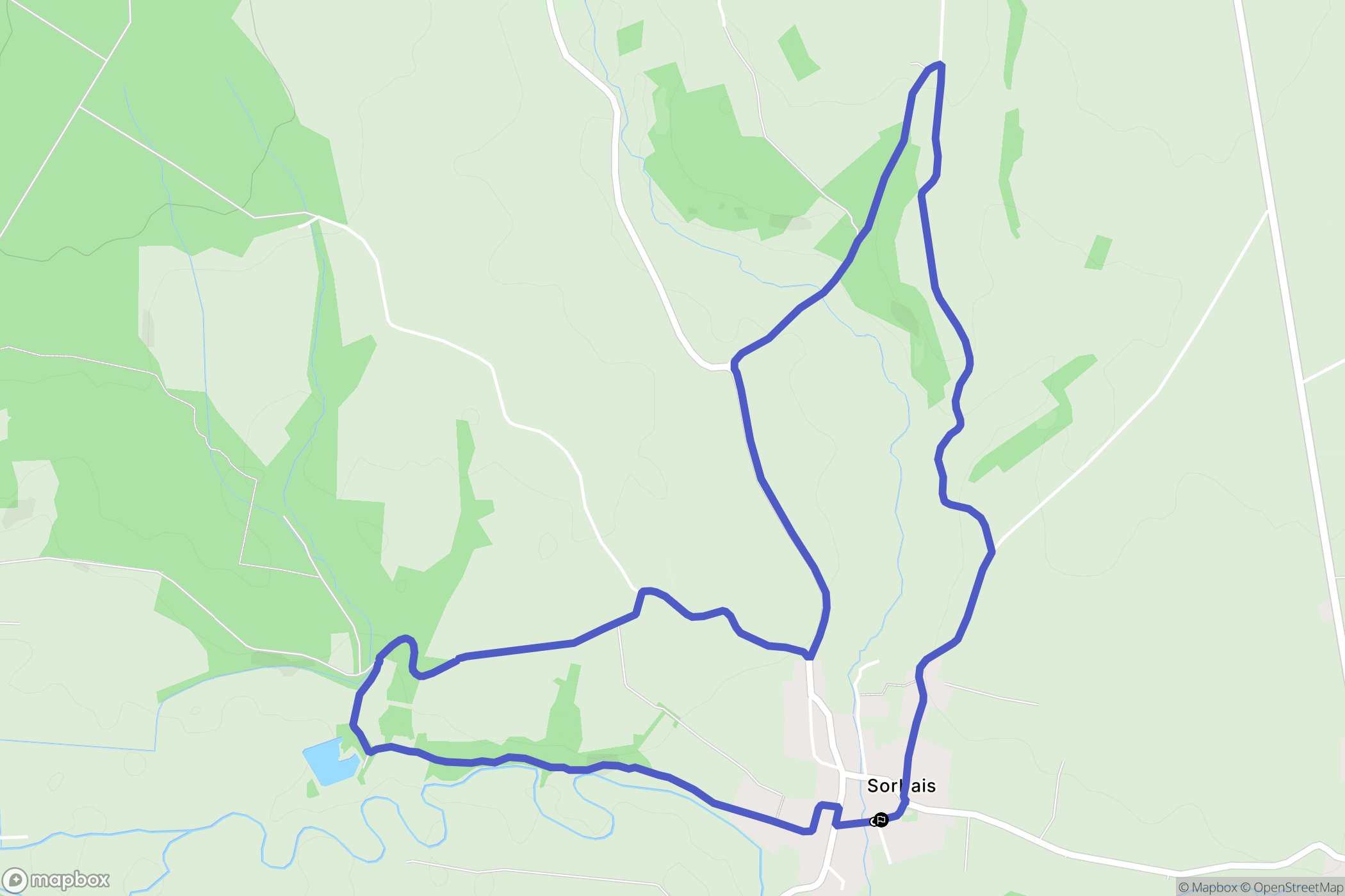 Sorbais : carte du parcours de randonnée - France