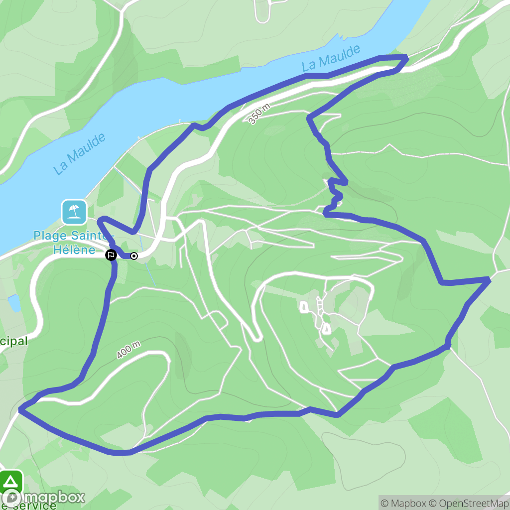 Bujaleuf : carte du parcours de randonnée - France