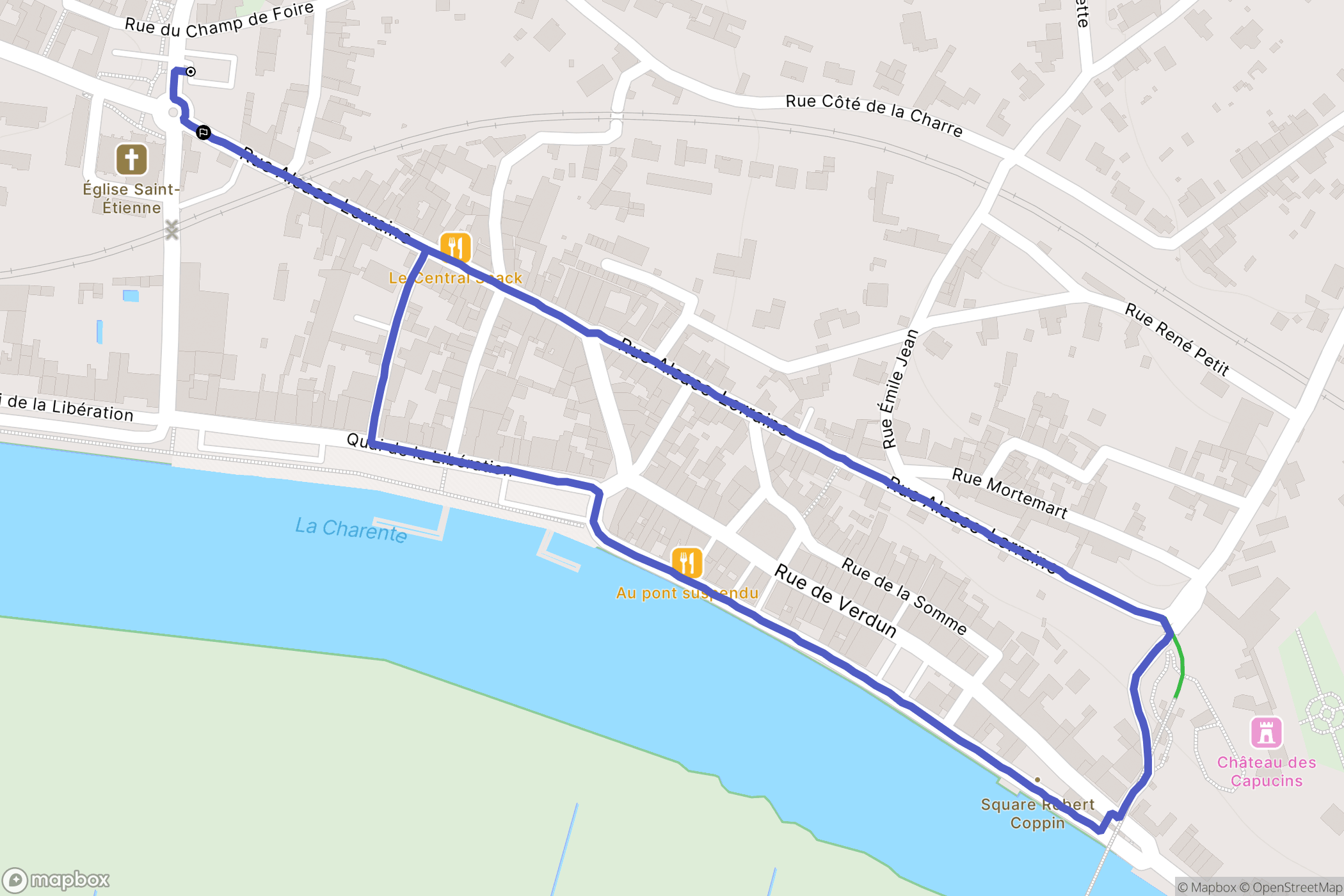 Tonnay-Charente : carte du parcours de randonnée - France