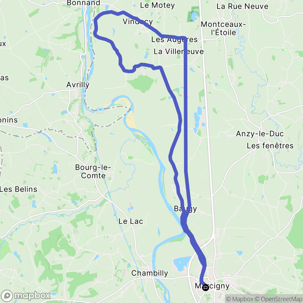Marcigny : carte du parcours de randonnée - France