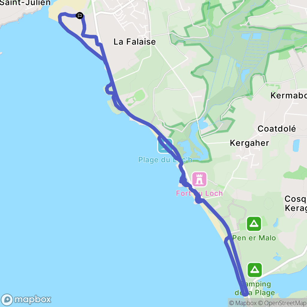 Guidel-Plages, Guidel : carte du parcours de randonnée - France