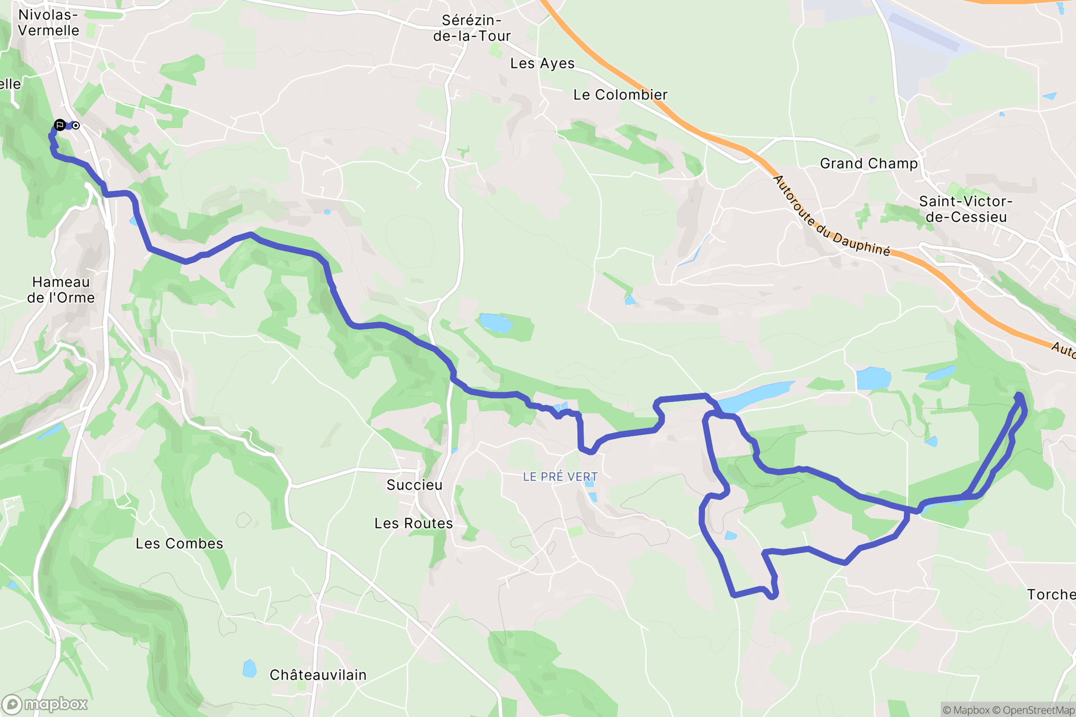 Nivolas-Vermelle : carte du parcours de randonnée - France