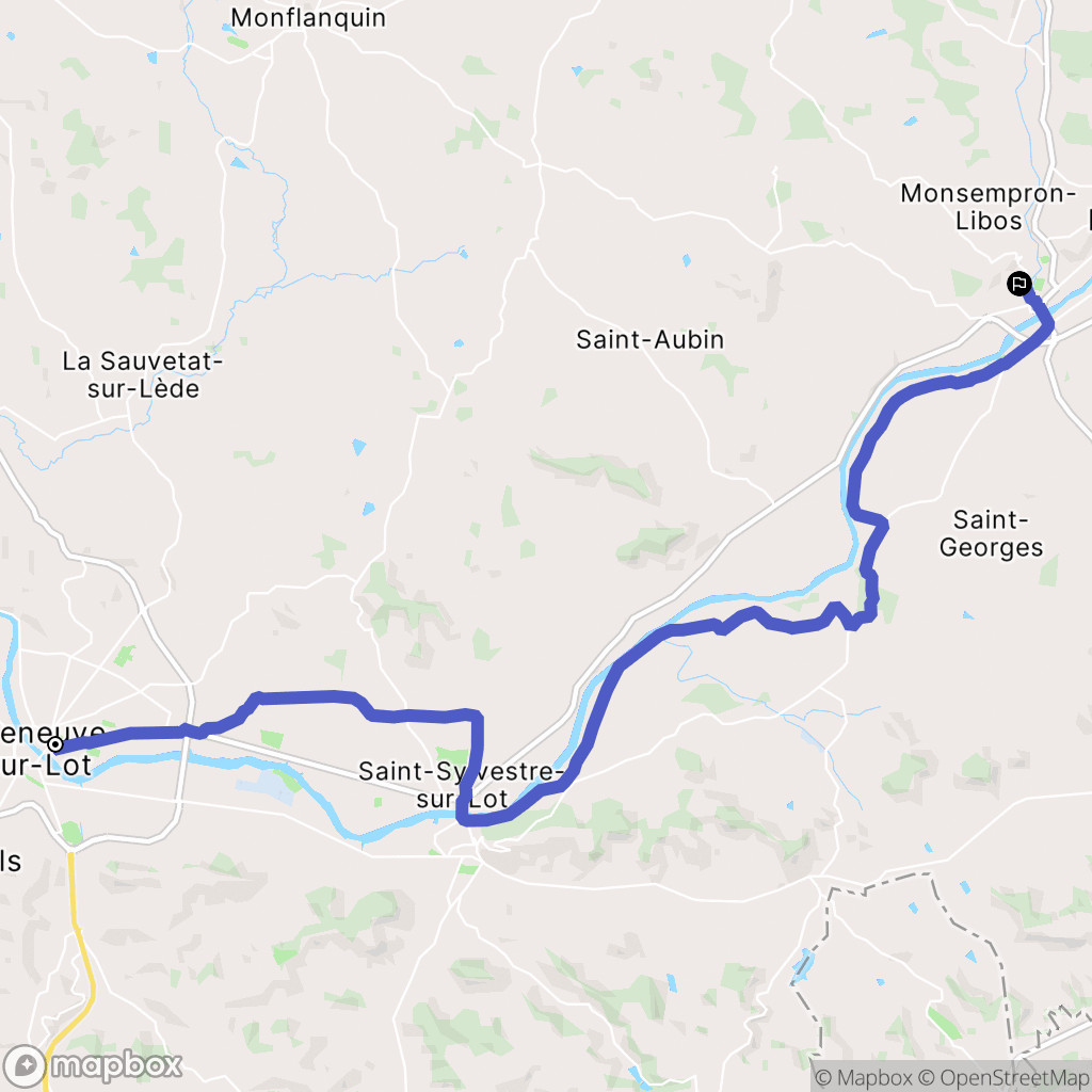 Villeneuve-sur-Lot : carte du parcours de randonnée - France