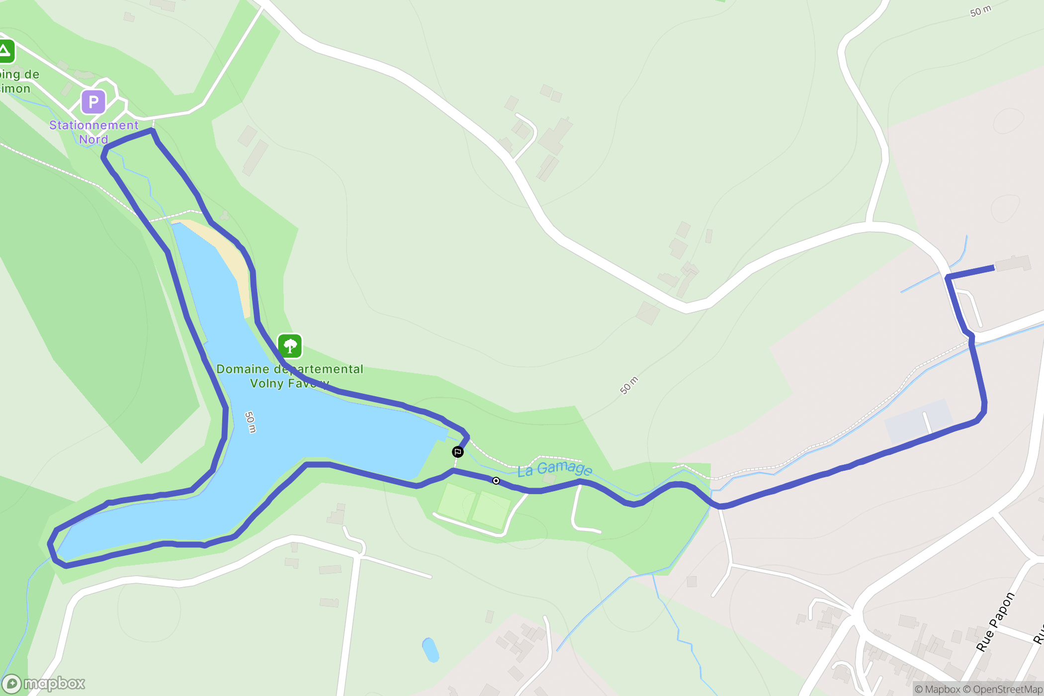 Blasimon : carte du parcours de randonnée - France