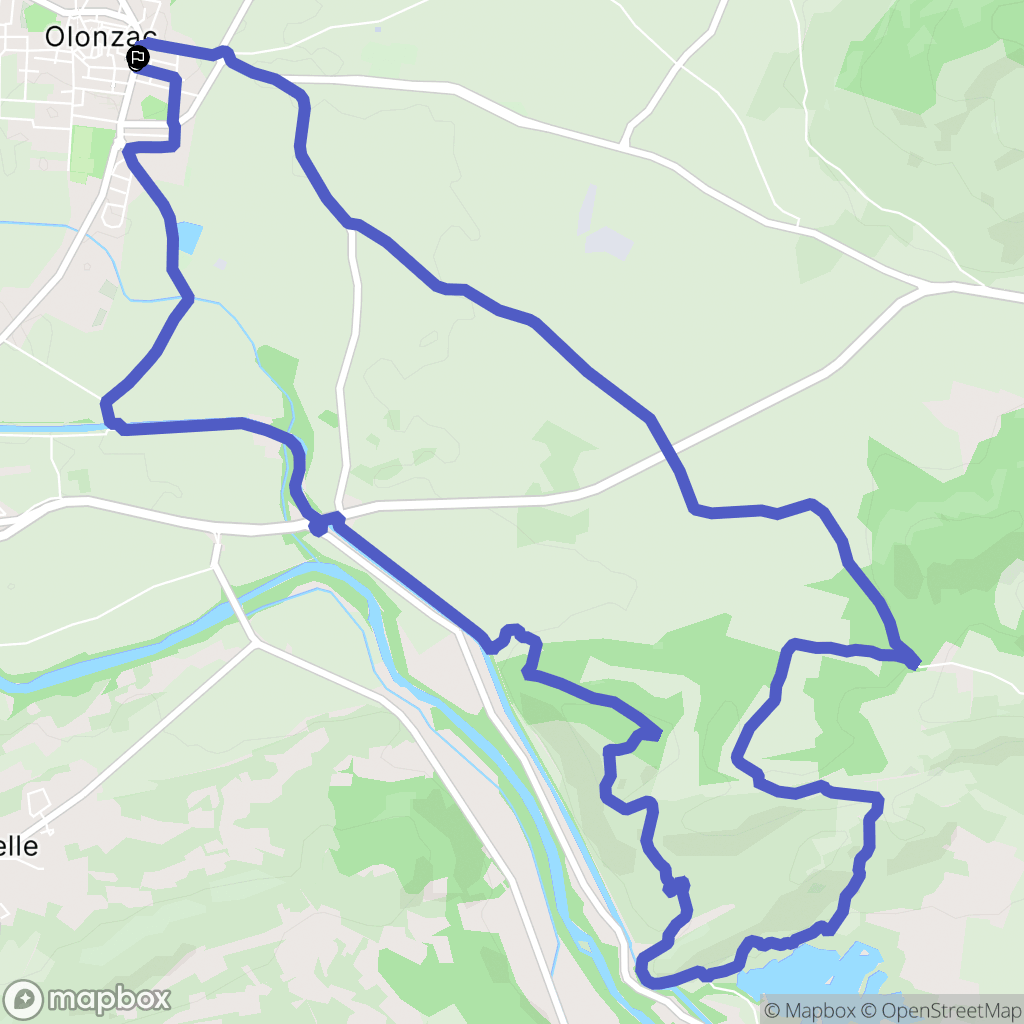 Olonzac : carte du parcours de randonnée - France