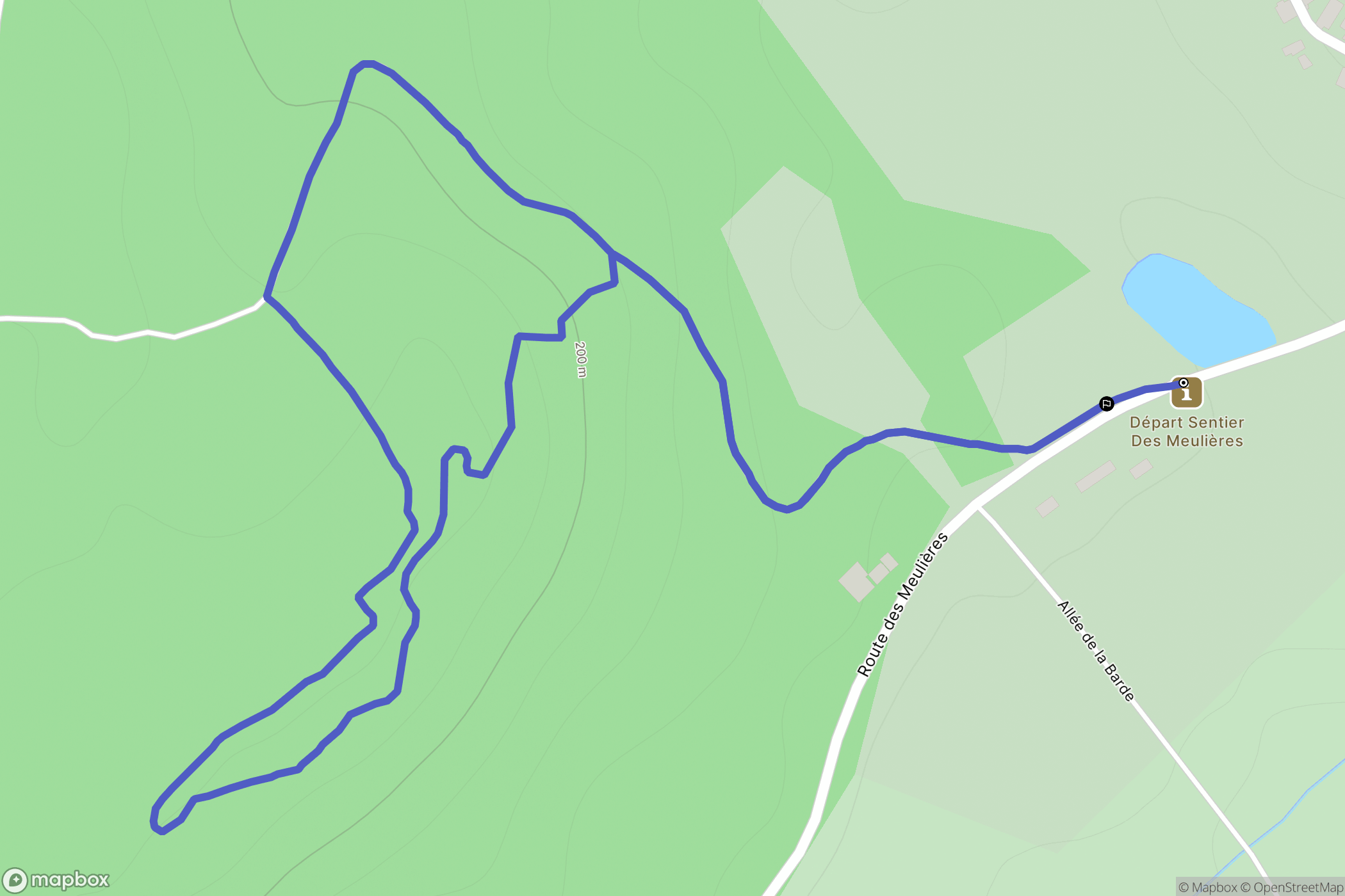 Brantôme en Périgord : carte du parcours de randonnée - France