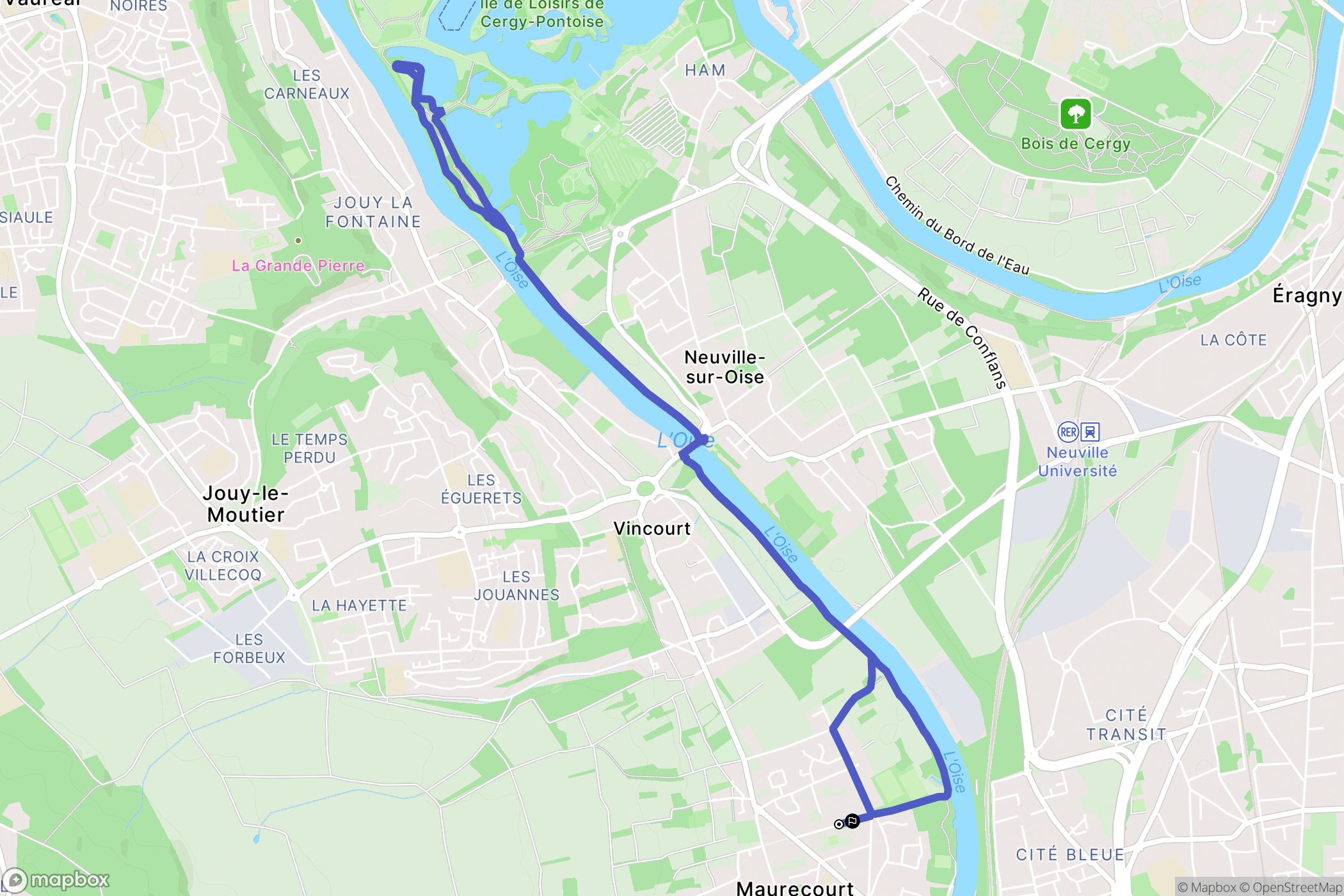 Maurecourt : carte du parcours de randonnée - France