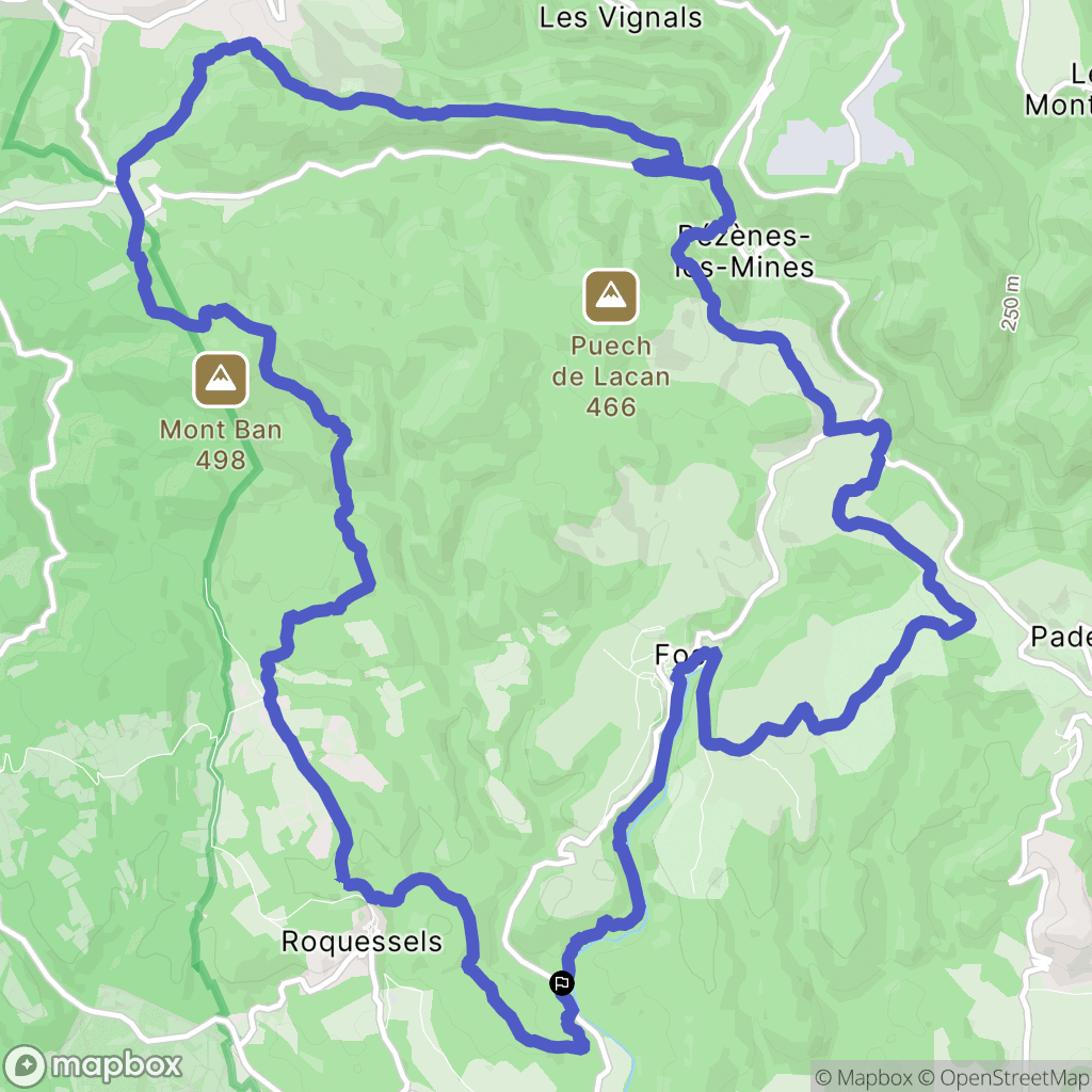 Fos : carte du parcours de randonnée - France