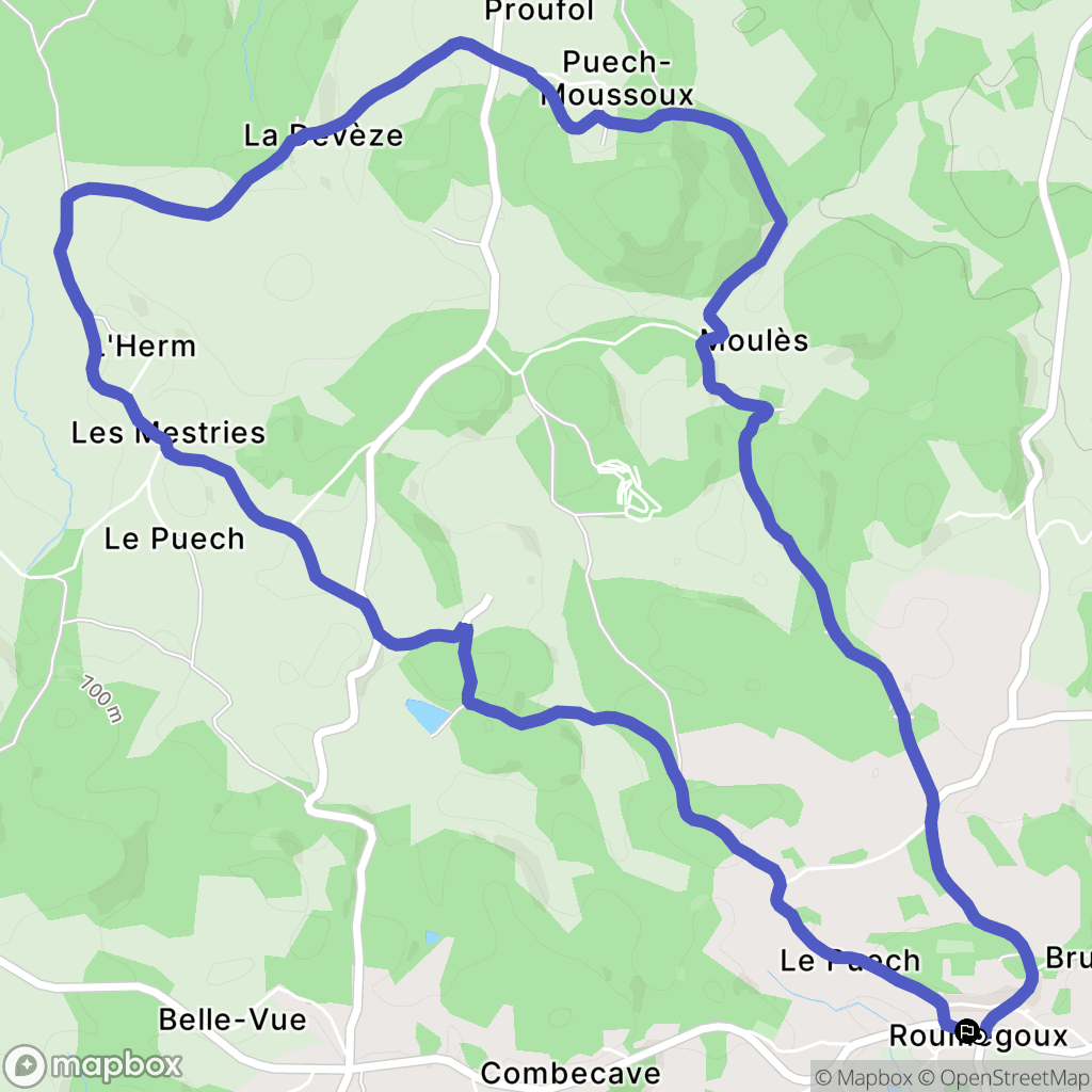 Roumégoux : carte du parcours de randonnée - France
