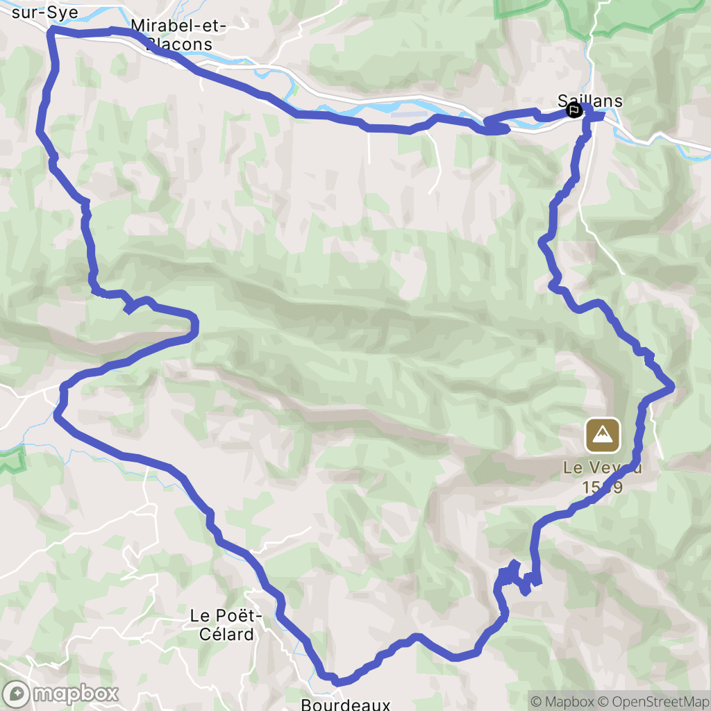 Saillans : carte du parcours de randonnée - France