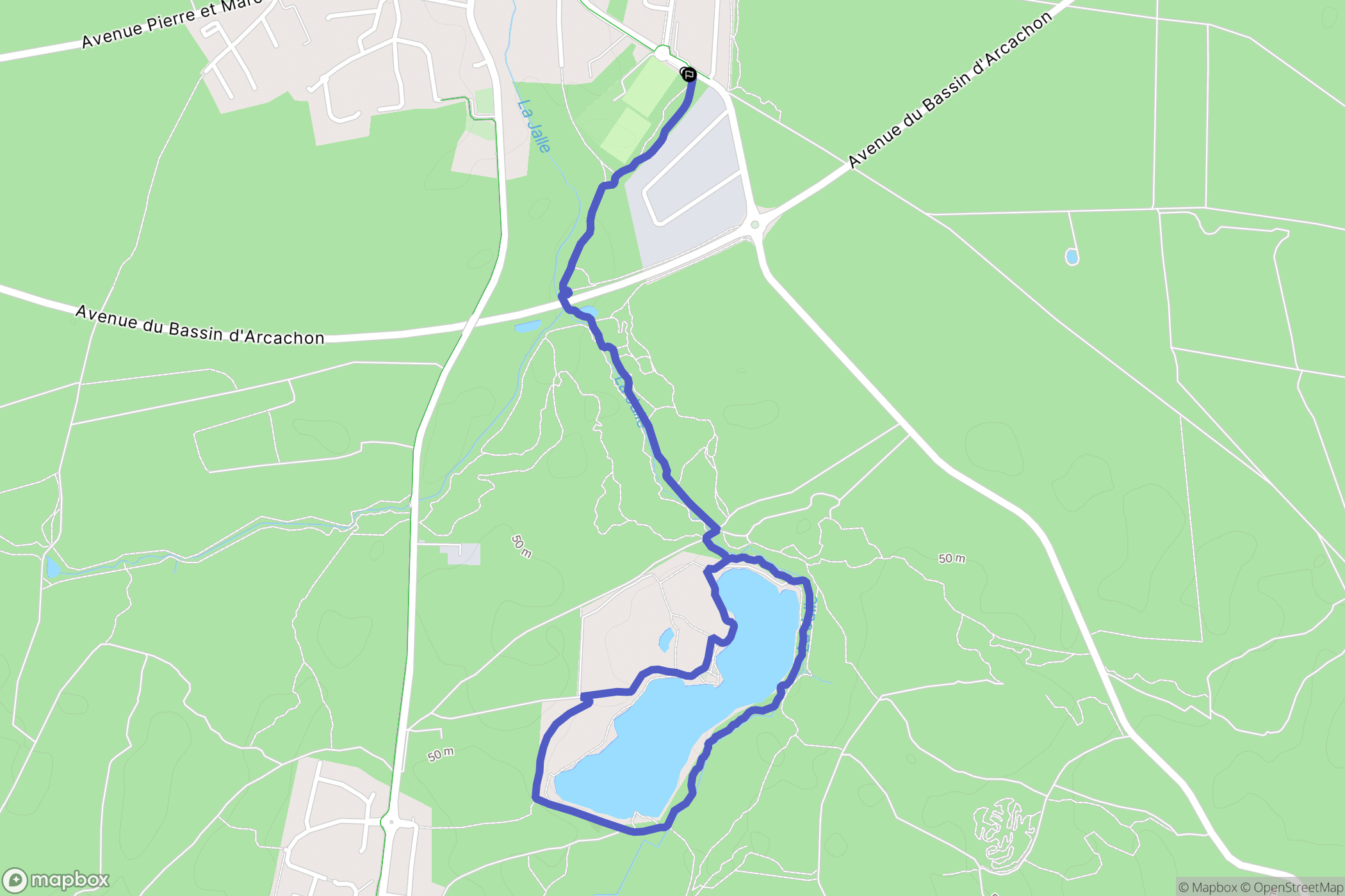 Martignas-sur-Jalle : carte du parcours de randonnée - France