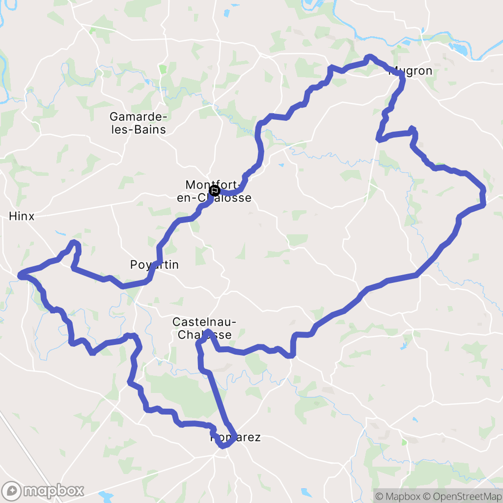 Montfort-en-Chalosse : carte du parcours de randonnée - France
