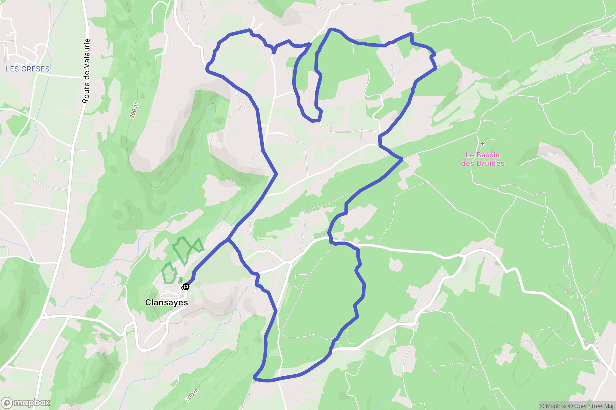 Clansayes : carte du parcours de randonnée - France