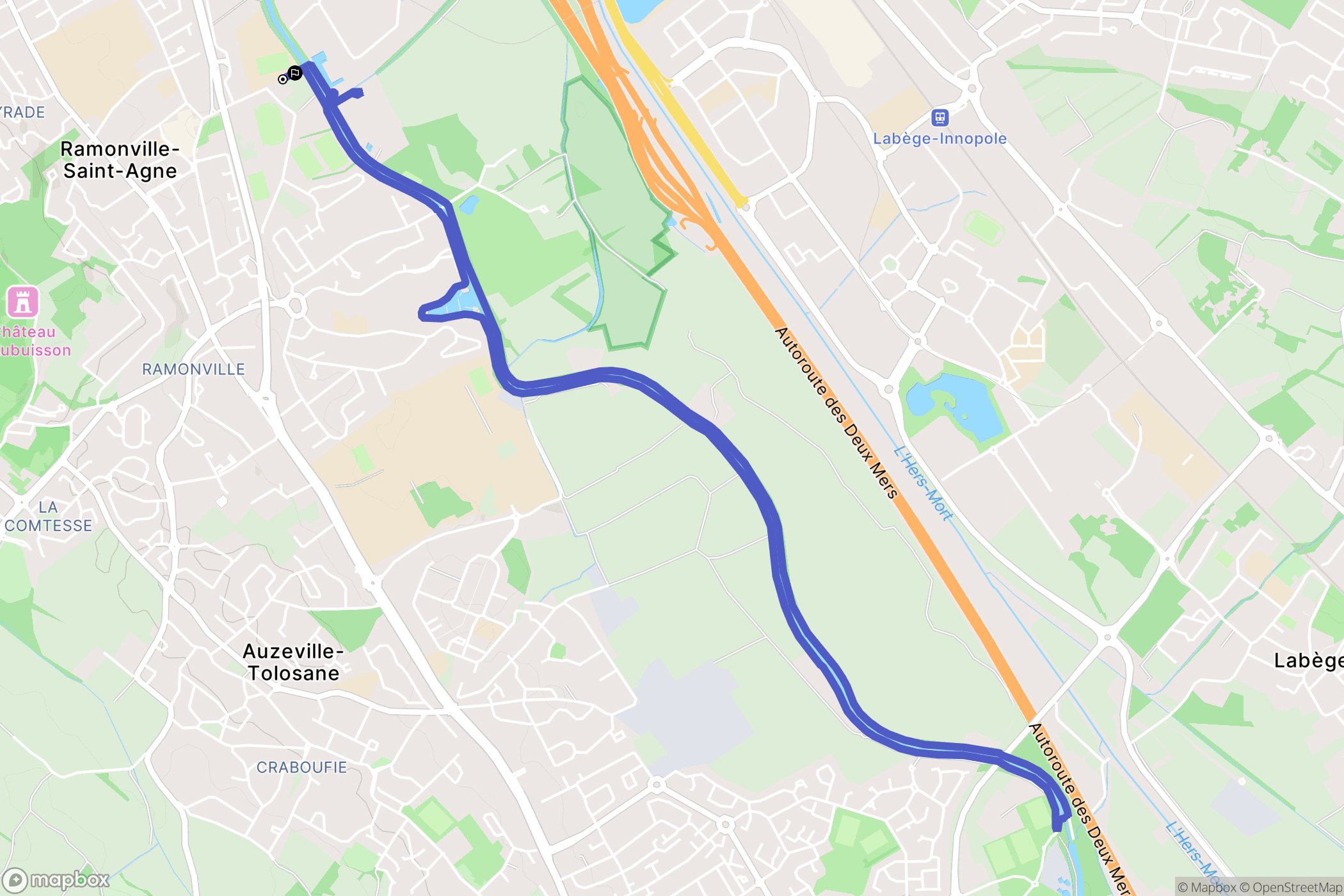 Ramonville-Saint-Agne : carte du parcours de randonnée - France