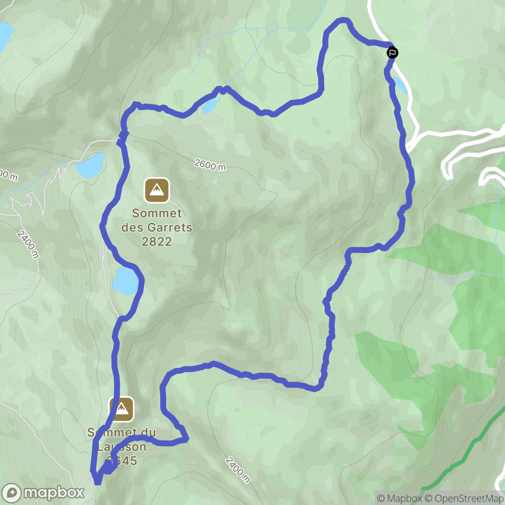 Uvernet-Fours : carte du parcours de randonnée - France