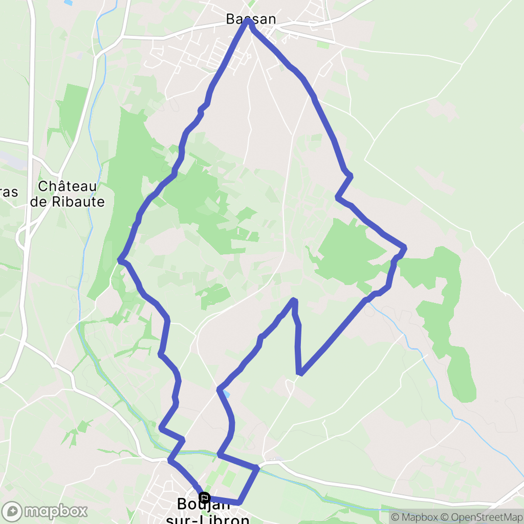 Boujan-sur-Libron : carte du parcours de randonnée - France