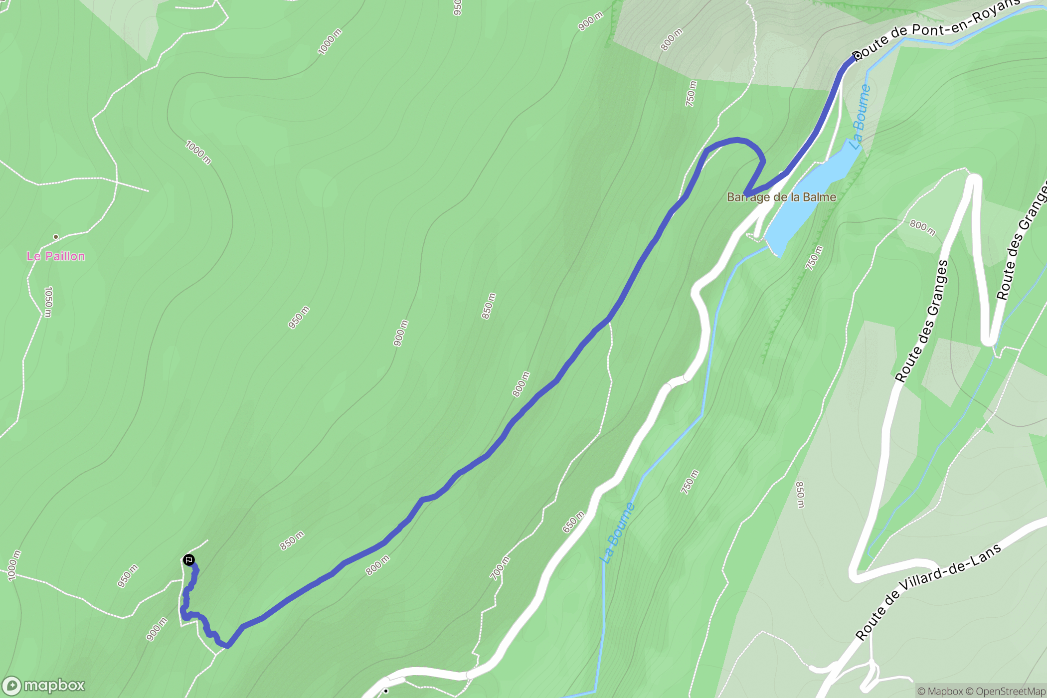 Rencurel : carte du parcours de randonnée - France