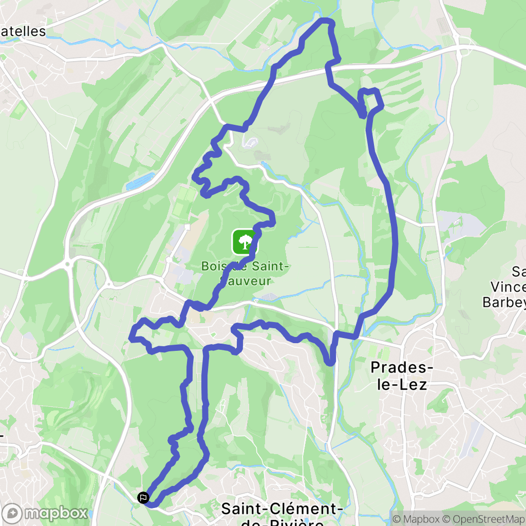 Saint-Clément-de-Rivière : carte du parcours de randonnée - France