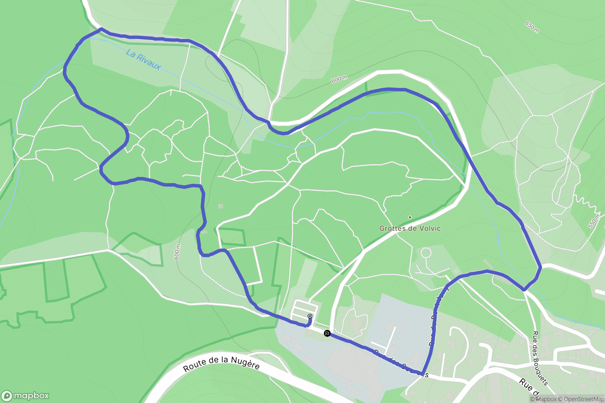 Volvic : carte du parcours de randonnée - France