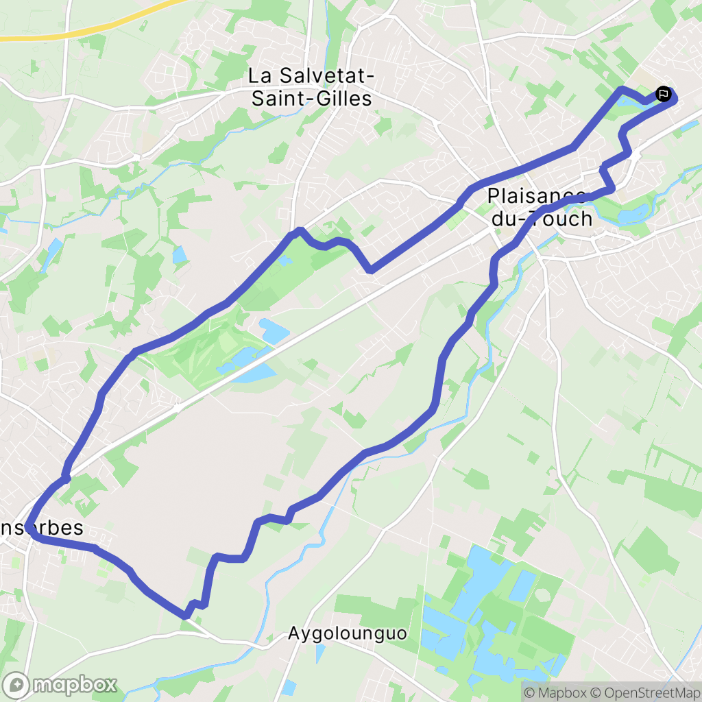 Tournefeuille : carte du parcours de randonnée - France