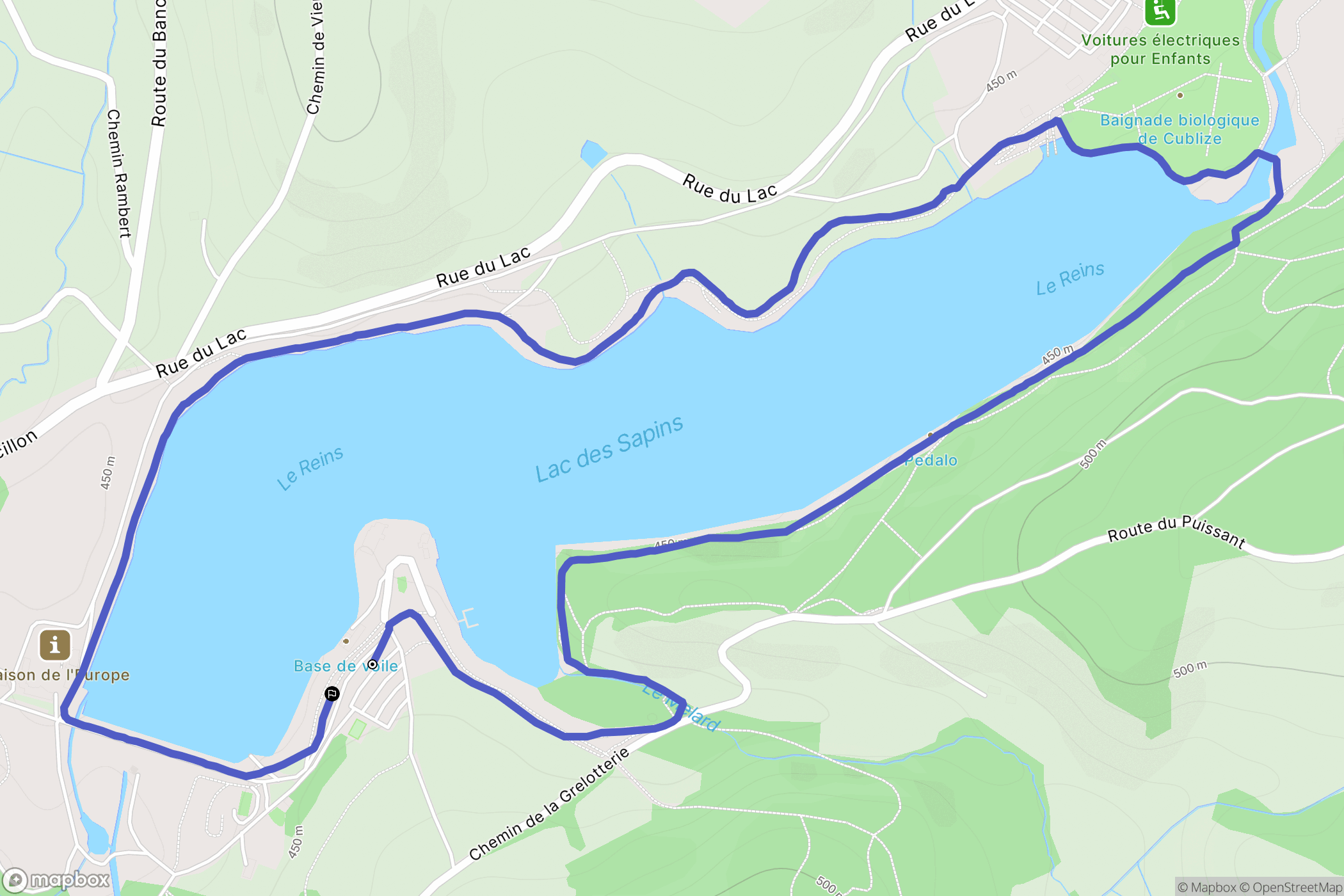 Cublize : carte du parcours de randonnée - France