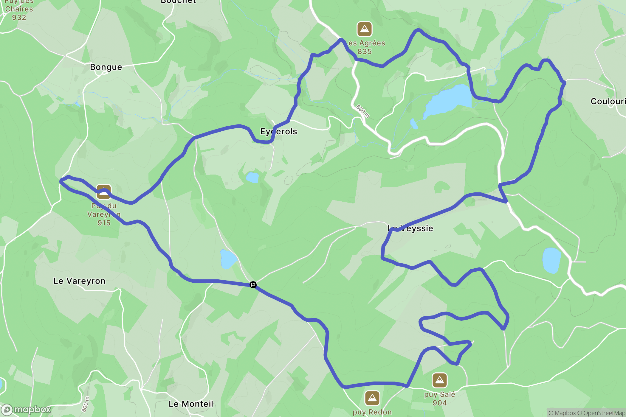 Lamazière-Haute : carte du parcours de randonnée - France