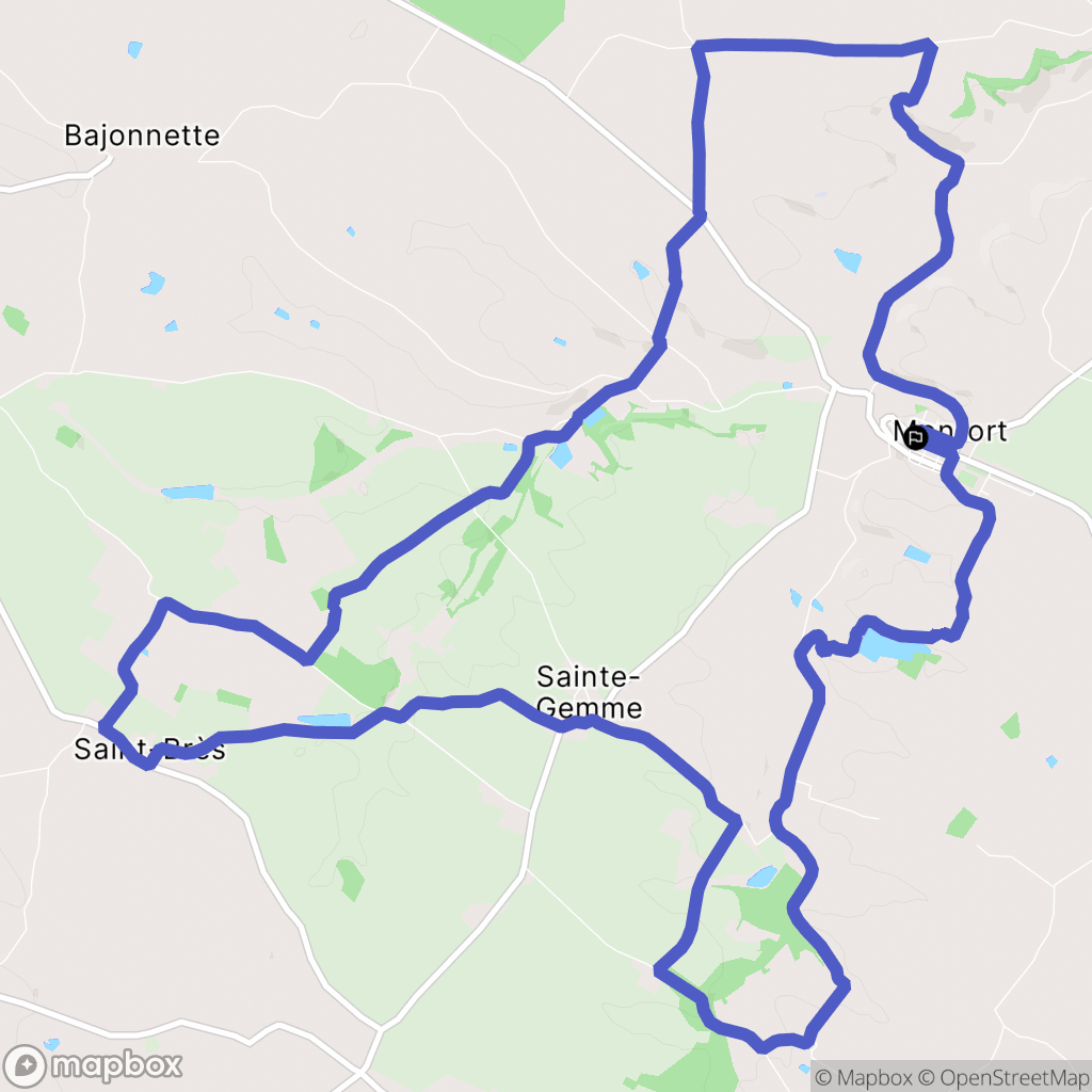 Monfort : carte du parcours de randonnée - France