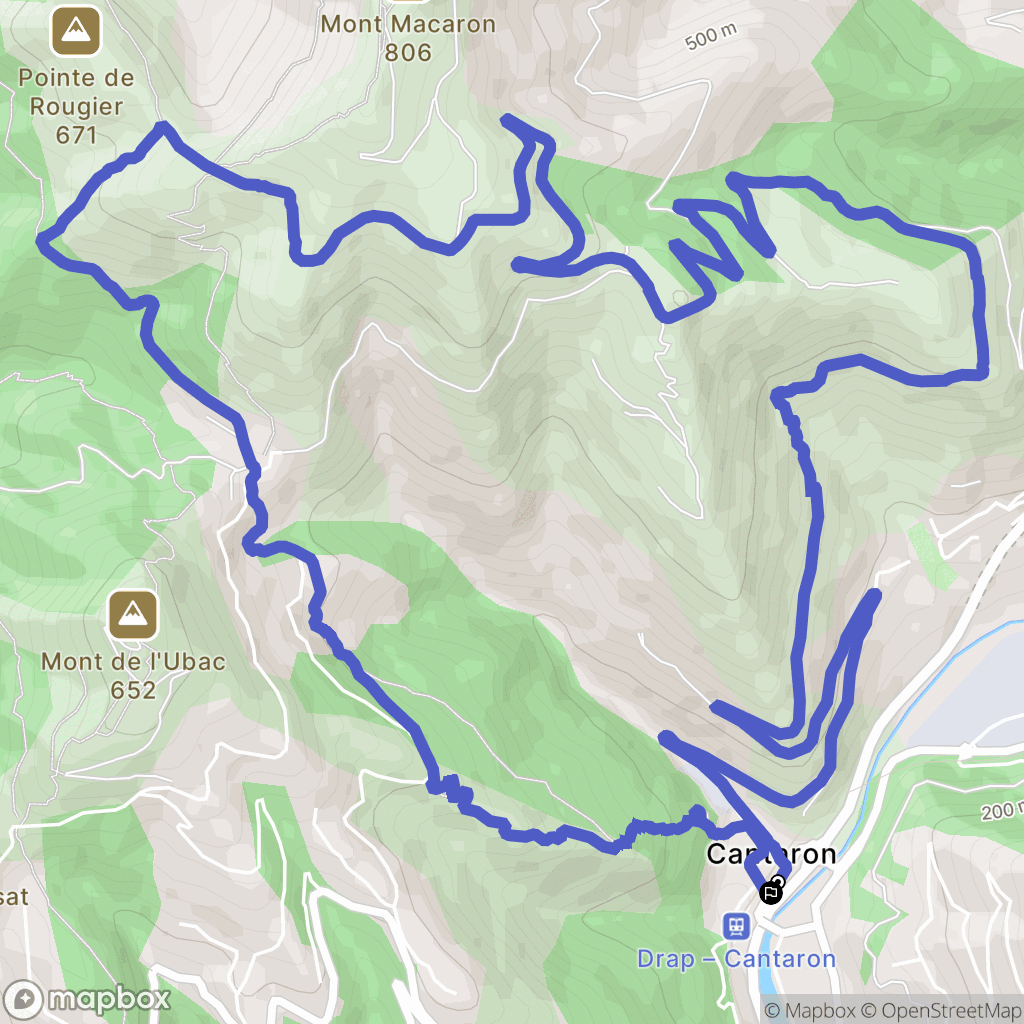 Cantaron : carte du parcours de randonnée - France